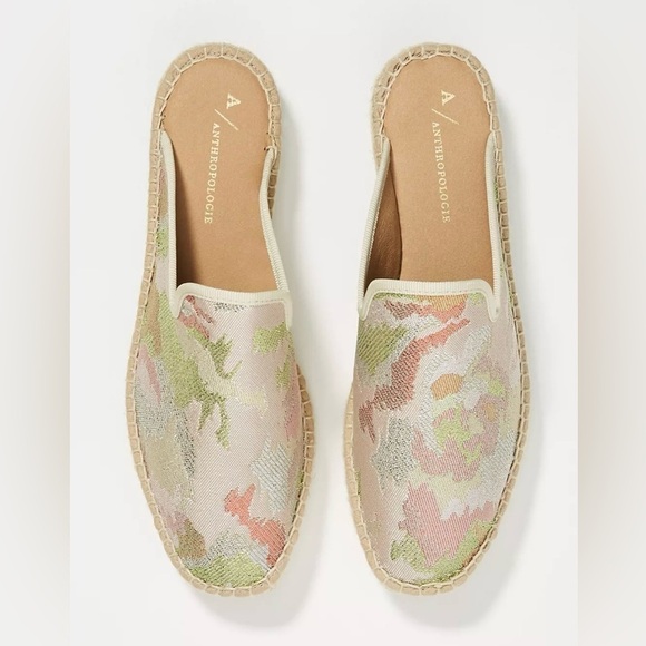 Anthropologie Glittered Camo Espadrilles Size 6.5 - Picture 1 of 8